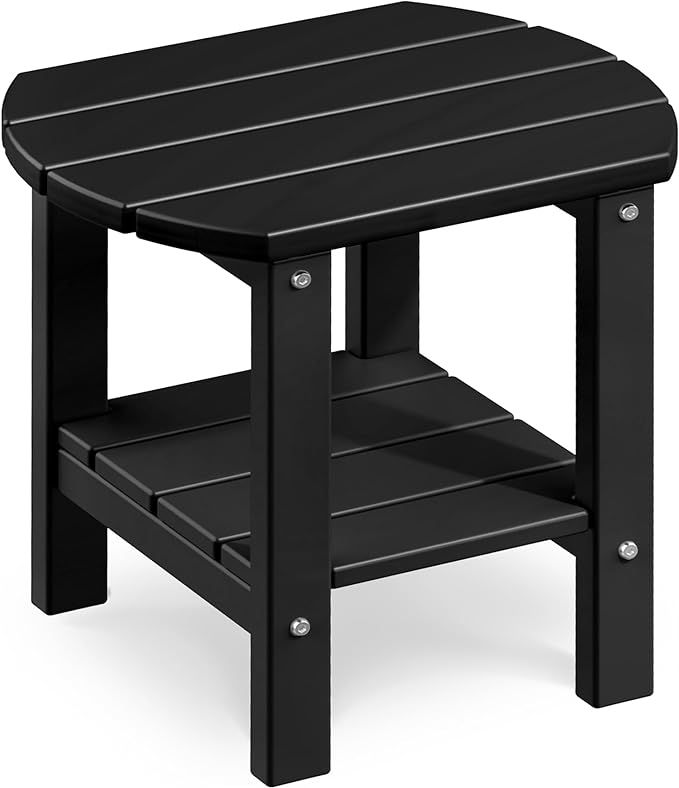 PASAMIC 2-Tier Adirondack Oval Outdoor Side Table, 17" HDPE Side Tables, Weather Resistant End Ta... | Amazon (US)