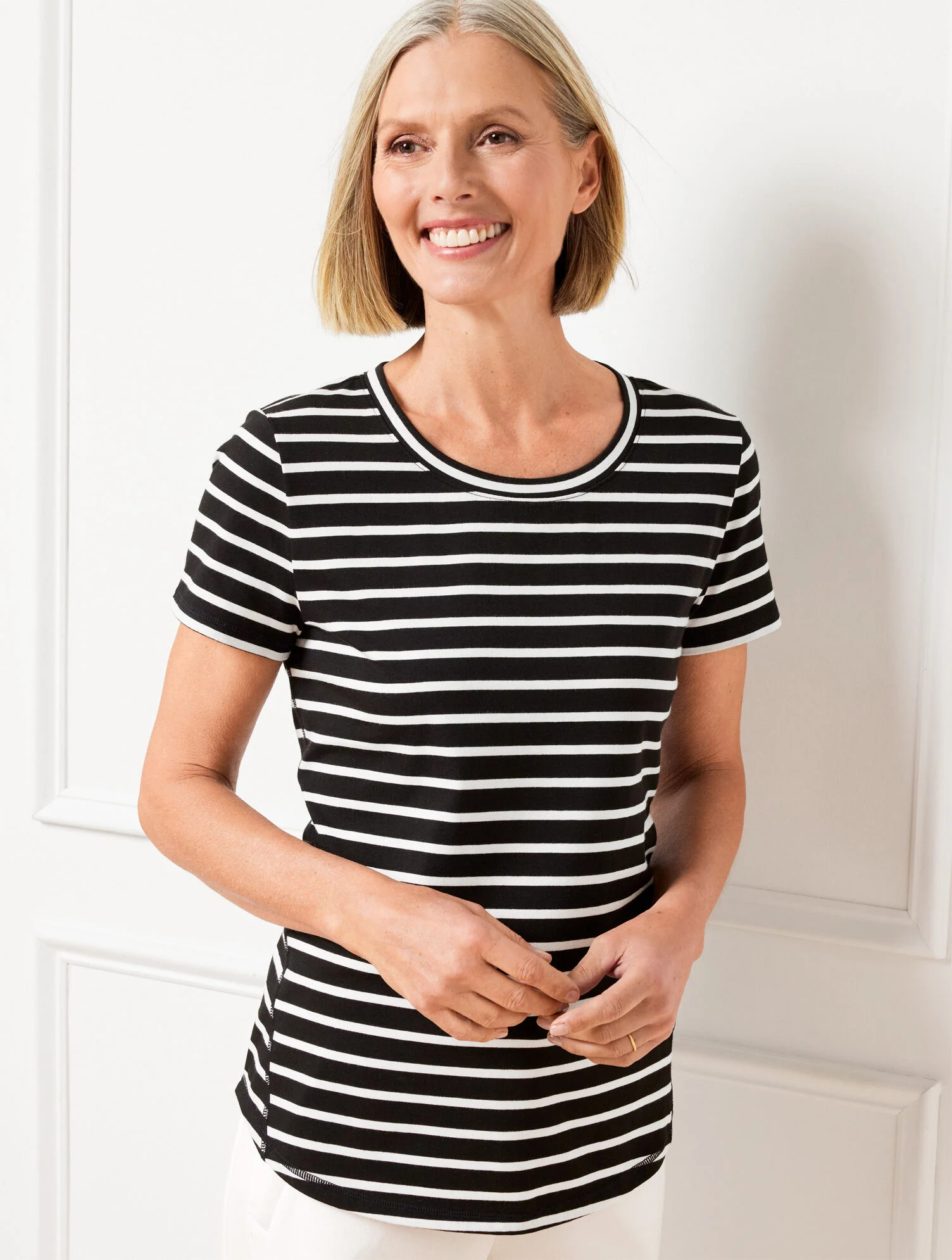 Supersoft Jersey Short Sleeve Tee - Volley Stripe | Talbots