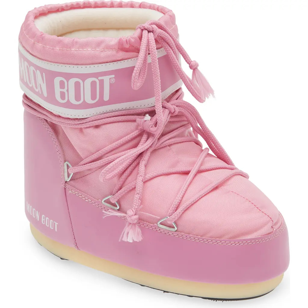 Moon Boot® Classic Low 2 Water Repellent Nylon Boot in Pink at Nordstrom, Size 45 | Nordstrom