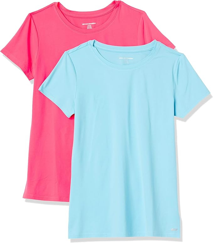 Amazon Essentials Women's Active Quick Dry Tech Stretch Short-Sleeve Crewneck T-Shirt (Available ... | Amazon (US)