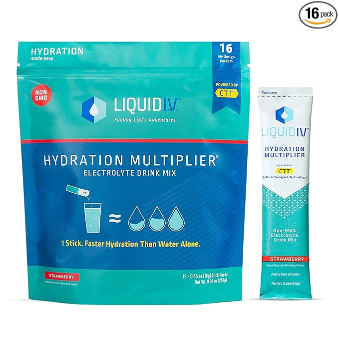 Liquid I.V. Hydration Multiplier - Strawberry - Hydration Powder Packets | Electrolyte Drink Mix ... | Amazon (US)