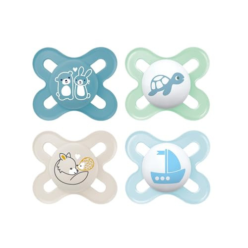 MAM Original Start Matte Newborn Baby Pacifier, Best Pacifier for Breastfed Babies, Boy, 0-3 Months (Pack of 4) | Amazon (US)