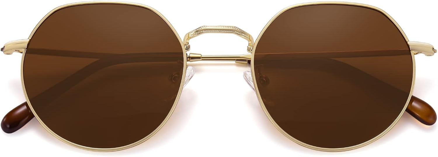 Fozono Polygon Polarized Sunglasses for Women Men Round Retro Classic Sun Glasses UV400 Protectiv... | Amazon (US)