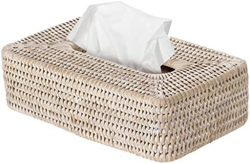 Kouboo La Jolla Rattan Rectangular, White Wash Tissue Box Cover | Amazon (US)