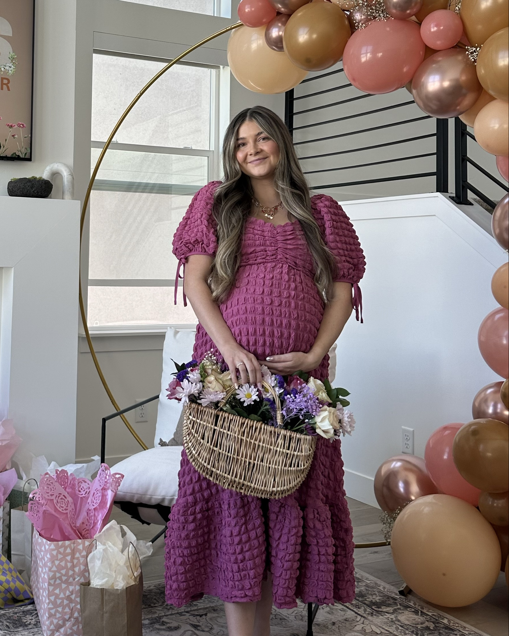 The BEST dress that’s flattering whether you’re wearing it for maternity or not. I got so many questions about this dress when I was pregnant. It’s a little more on the pricey side but so worth it since it can be worn anytime! The material is stretchy & I’m wearing a small! 

#LTKBump #LTKBaby