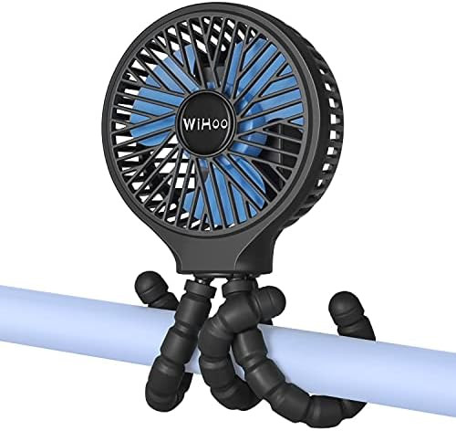 WiHoo Mini Handheld Stroller Fan,5200mAh Personal Portable Fan Car Seat Baby Fan with Flexible Tr... | Amazon (US)