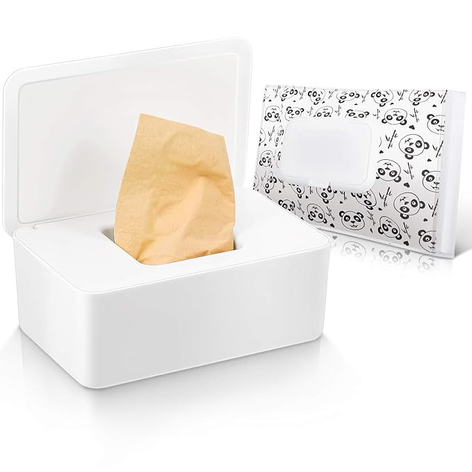 Baby Wipes Dispenser with Lids for Napkin Nappy Paper Tissues Towel, Wipes Container Holder Porta... | Amazon (US)
