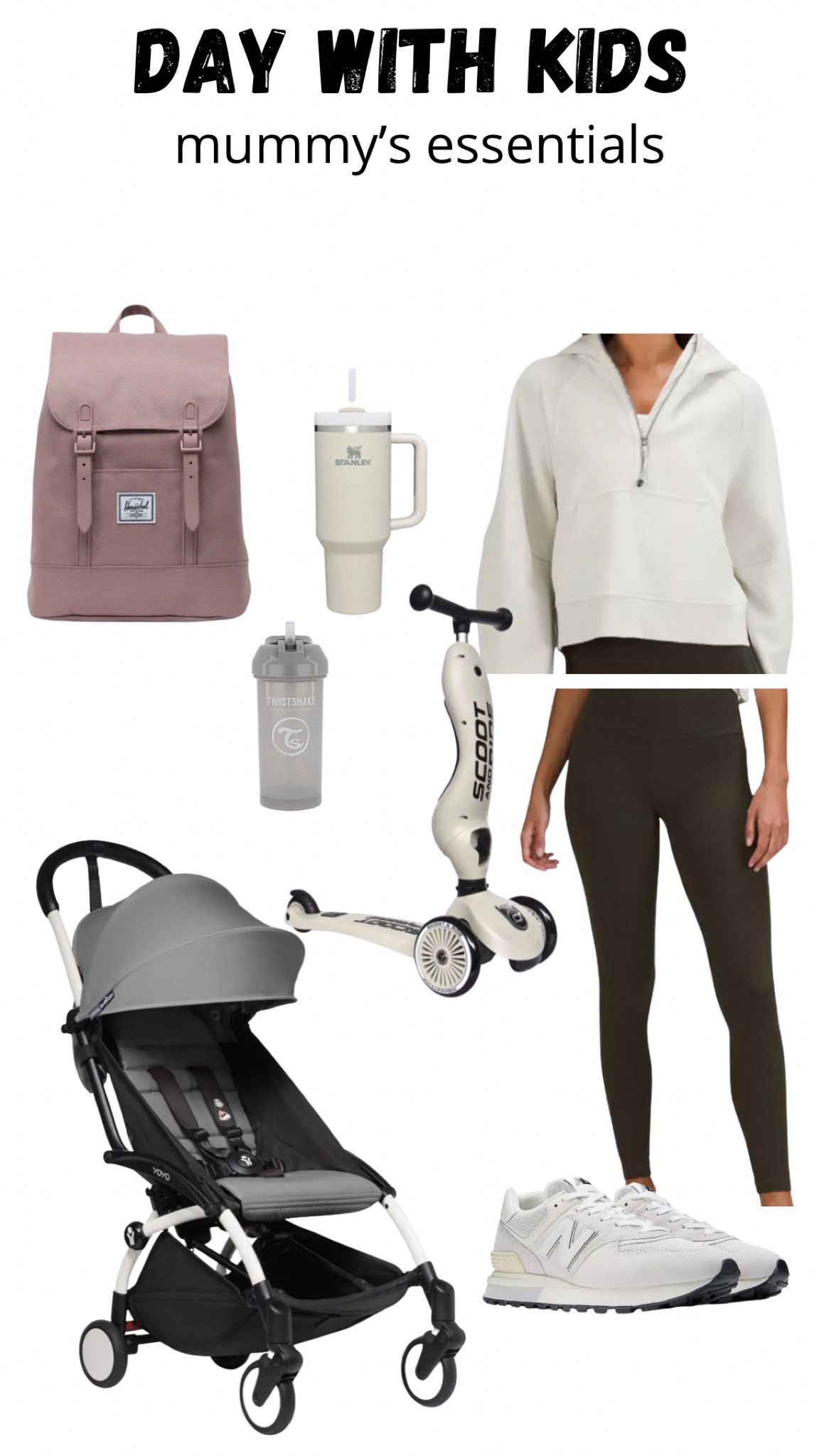 Mom essentials for day out with kids. Day at the park. Babyzen Yoyo stroller, Scoot&Ride scooter, mugs, backpack and some Lululemon basics. #lululemon #lululemonleggings #lululemonsweat #babyzen #babyzenstroller #babyzenyoyo #yoyo #scoot&ride #scootandride #herschel #herschelbackpack #stanleymug #stanleyquencher #twistshake #kidsmugs #momoutfit #momessentials #toddlerstroller #stanleygobelet 

#LTKfamily #LTKkids #LTKbaby