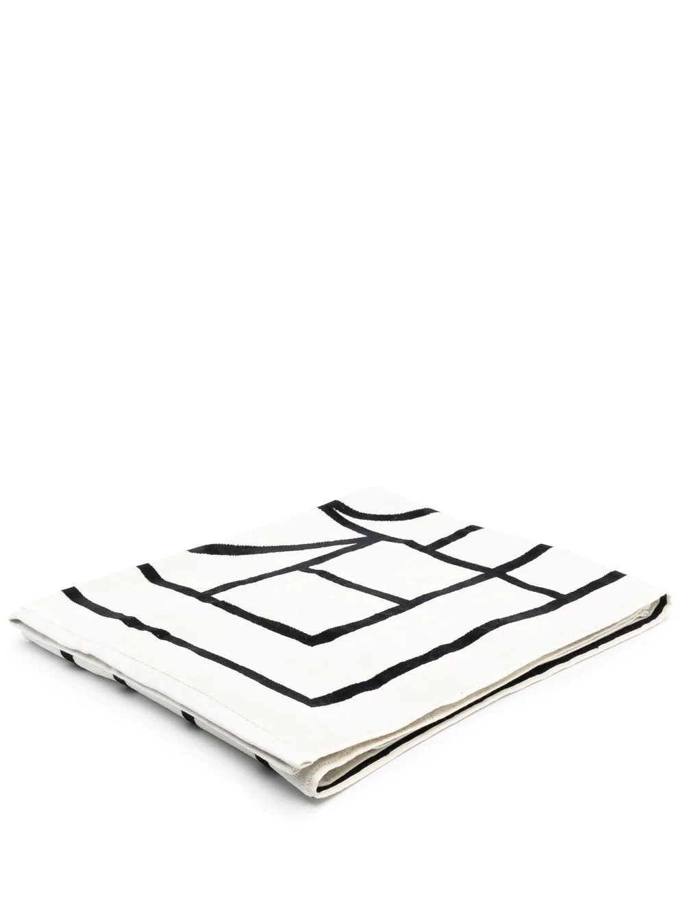 TOTEME logo-jacquard beach towel - Black | Farfetch Global