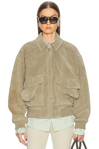 Citizens of Humanity Vivienne Suede Jacket in Deep Olive - Olive. Size S (also in L, M). | FWRD 