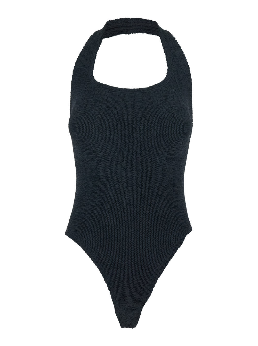 Hunza G sandy Black One-piece Swimsuit With Halterneck And Open Rear In Tech Fabric Woman | Italist.com US