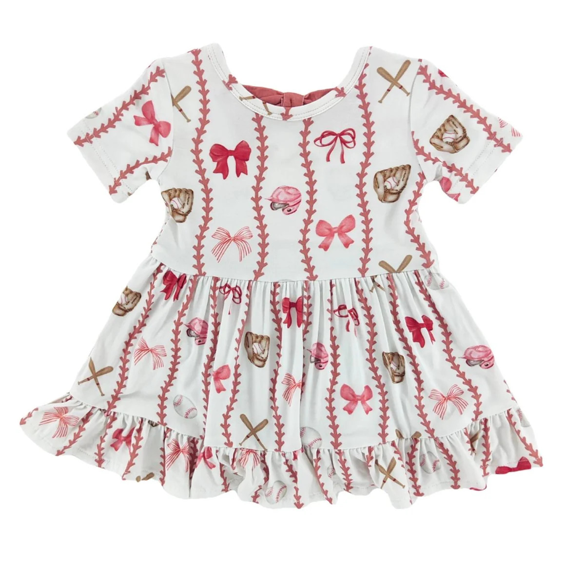 Pretty Pitch Short Sleeve Bamboo Dress With Snaps | Little One Shop Co