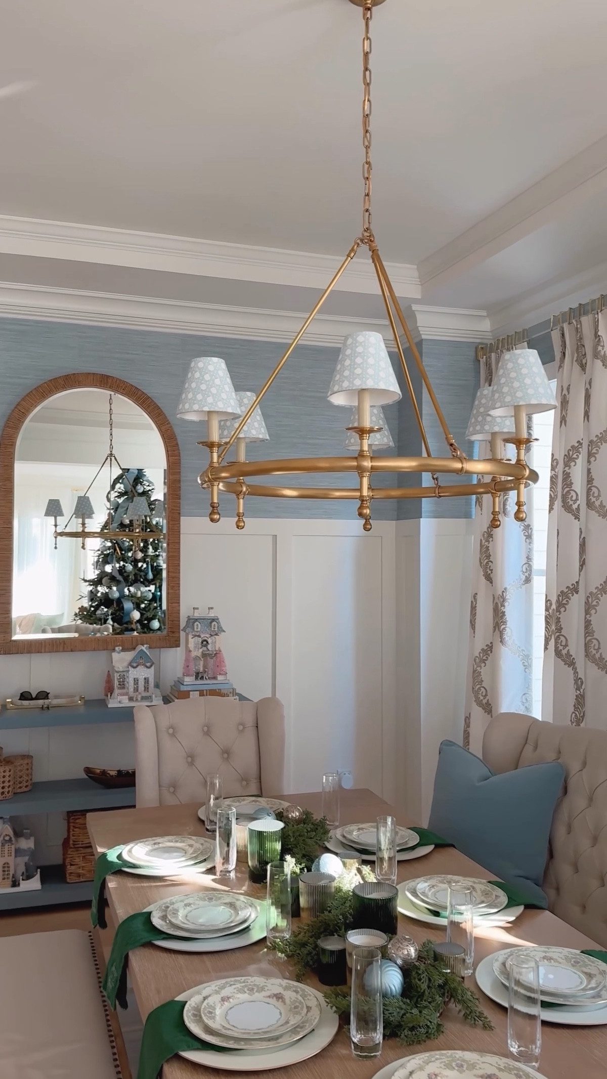 My dining room chandelier got a major upgrade with the tiniest swap out — these gorgeous hand made blue and white lamp shades 😍. Obsessed with how it turned out! If you’re sprucing up your home to host for the holidays these shades come in different sizes, color and pattern options. I have found them to also be the most affordable option for custom fabric shades  

#LTKHoliday #LTKHome #LTKGiftGuide