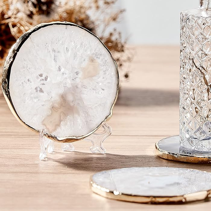 Yougoals Single Agate Coasters for Coffee Table (1PK White Agate Coaster) | Amazon (US)