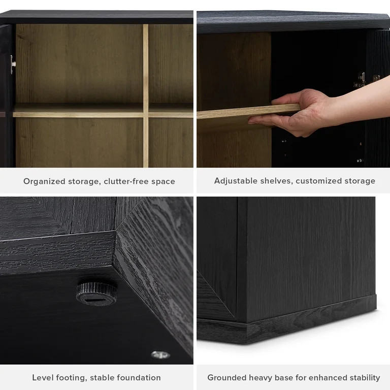 Mopio Blake Tall Display Cabinet, Kitchen Buffet Pantry Cabinet, Trophy Display Case, Storage Cab... | Walmart (US)