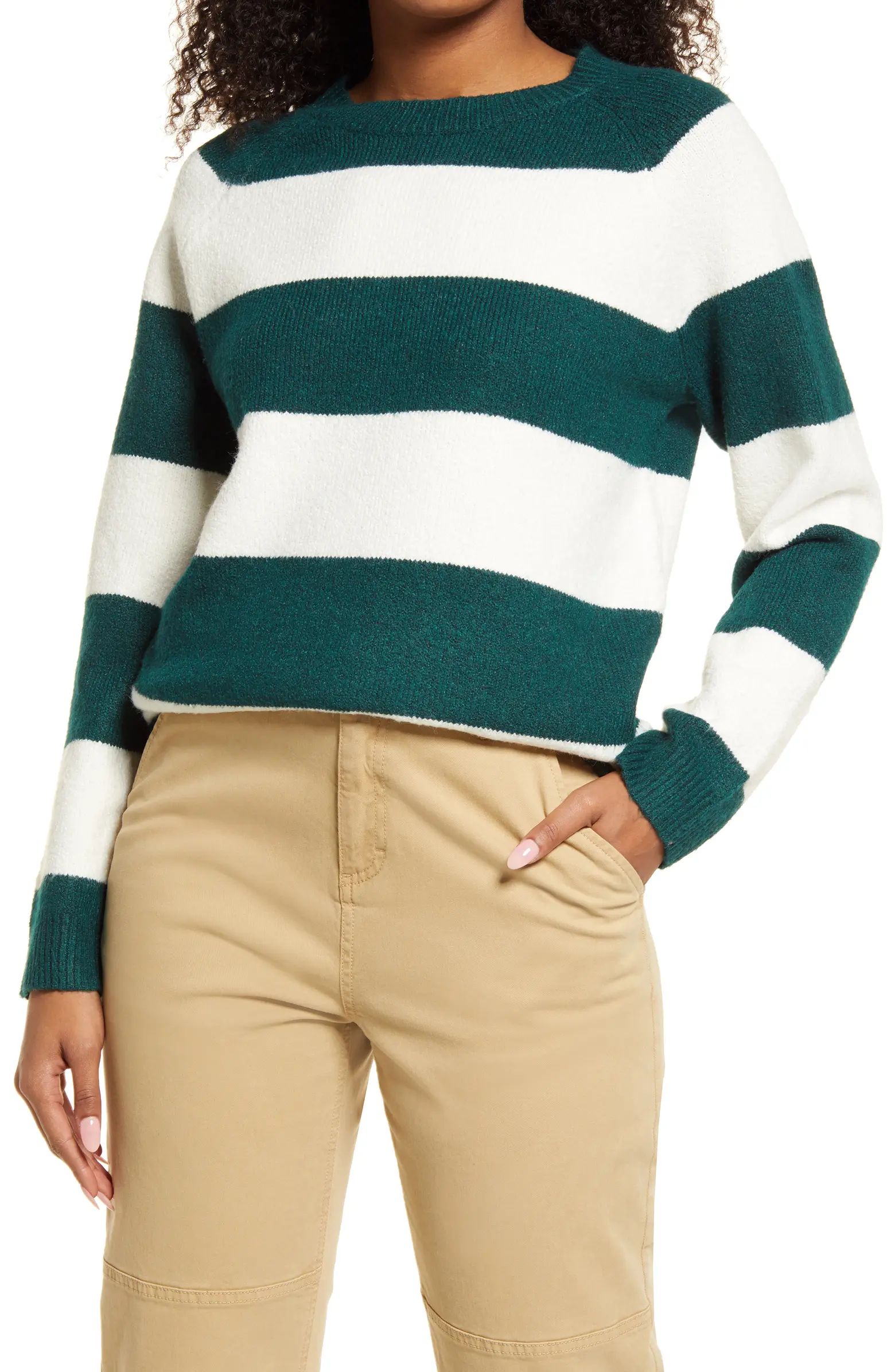 Rugby Stripe Recycled Polyester Blend Sweater | Nordstrom