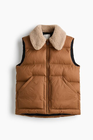 Puffer Vest with Teddy Fleece Collar | H&M (US + CA)