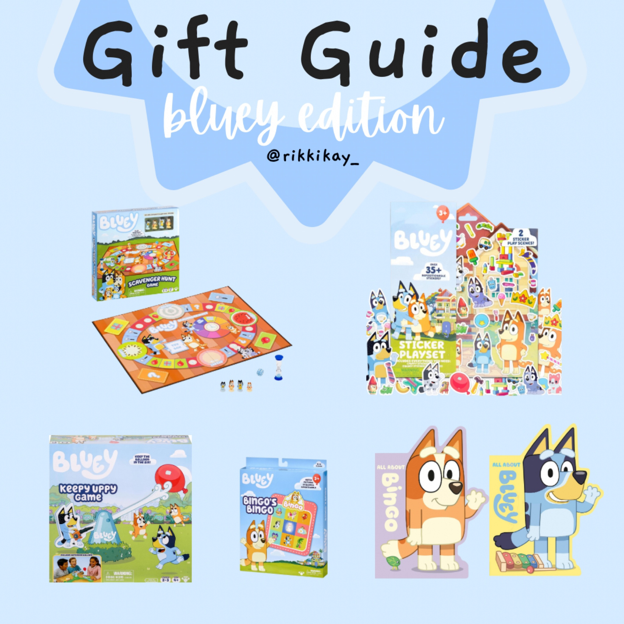 Gift guide for the Bluey lover in your life!

Bluey, Bingo, Chili, Bandit, Heelers, Bluey gift guide, toddler gift guide, 3 year old gift guide, 4 year old gift guide, 5 year old gift guide, Christmas gift guide, birthday gift guide, girl gift guide, boy gift guide, amazon gift guidee

#LTKkids #LTKHolidaySale #LTKGiftGuide