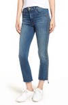 Click for more info about MOTHER The Insider Frayed Step Hem Crop Jeans (Rough Stud)