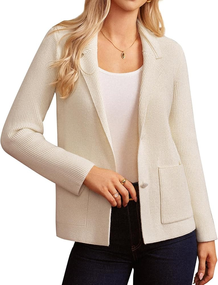 GRACE KARIN Blazer for Women Business Casual, Long Sleeve Sweater Blazers 2025, Knit Office Work ... | Amazon (US)