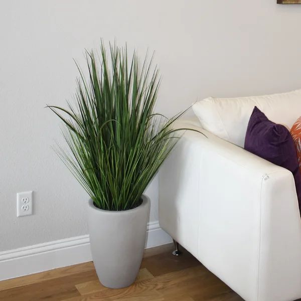 48'' Faux Foliage Grass in Cement Pot | Wayfair North America