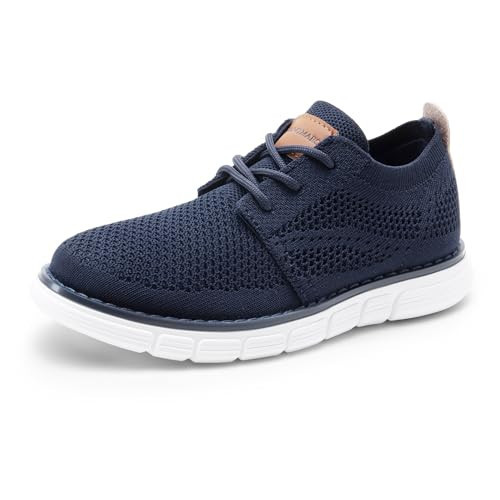 Bruno Marc Boy's Mesh Sneakers Oxfords Casual Dress Lace-Up Lightweight Walking Shoes,Size 5 Big Kid,Navy,SBOX2503K | Amazon (US)
