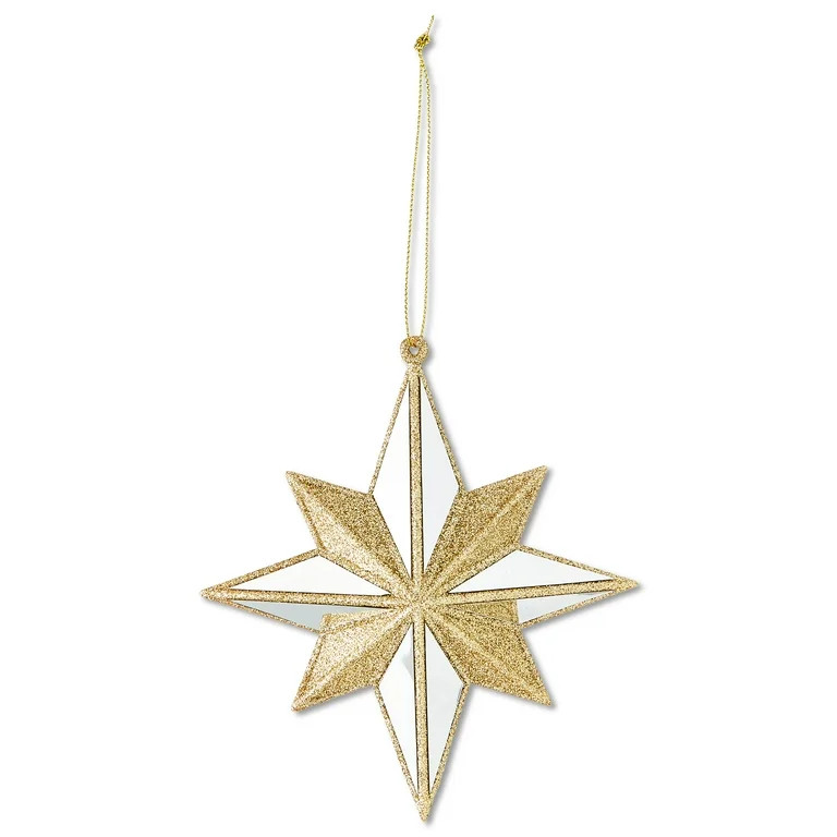Gold Glitter Star Christmas Ornament, 6", by Holiday Time | Walmart (US)