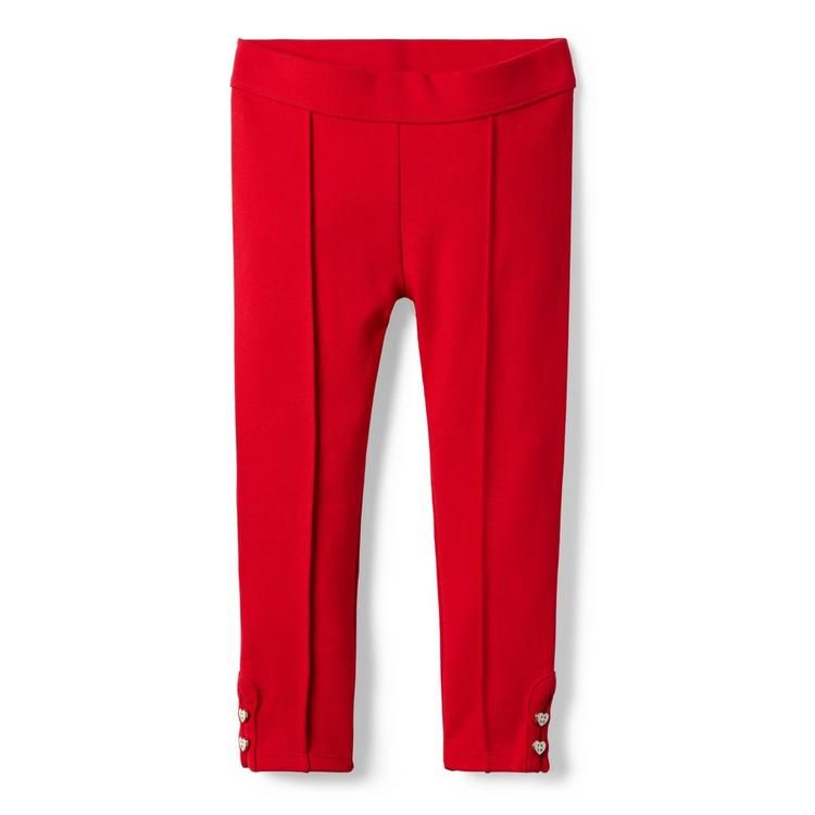 Heart Button-Cuff Ponte Pant | Janie and Jack