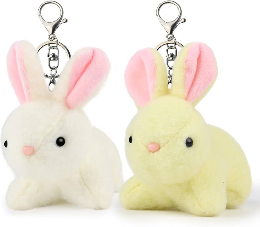 Anboor 2 pcs Small Stuffed Rabbit Animals 4.8" Cute Small Plush Bunny Plush Animals Toy with Keychain Soft Rabbit Doll Party Favor Easter Gift | Amazon (US)