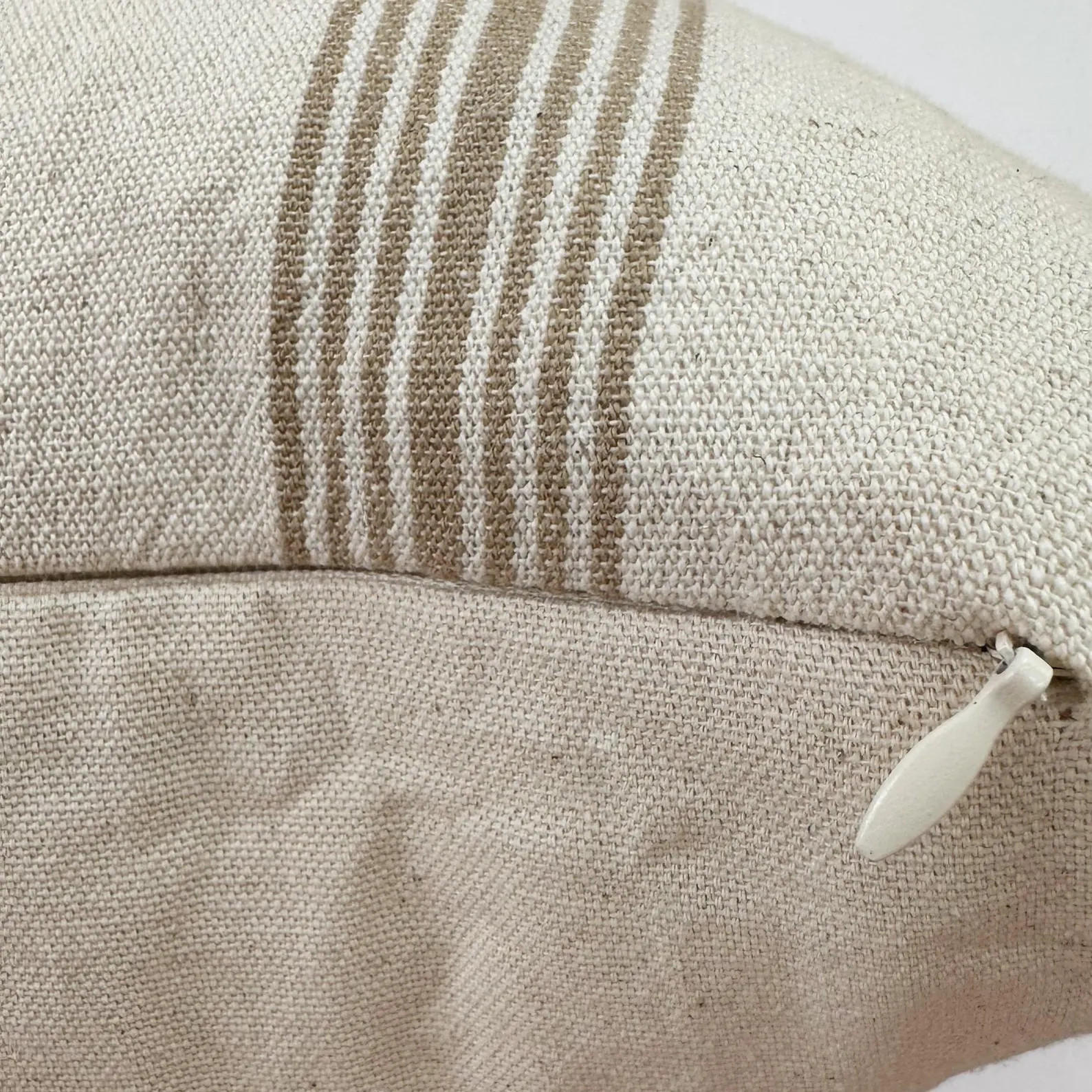 Hand Woven Cotton Pillow Cover: Camel & Natural Stripes | Etsy (Global)