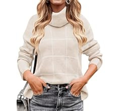 ZESICA Women's 2023 Turtleneck Batwing Sleeve Loose Oversized Chunky Knitted Pullover Sweater Jum... | Amazon (US)