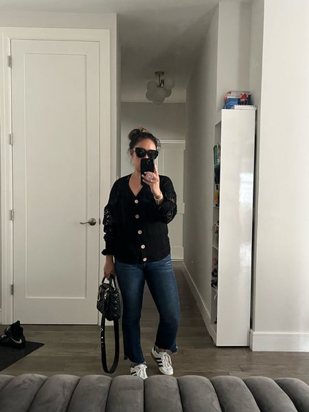 Spring layers. Crochet cardigan. Adidas. I’m wearing a small in the sweater, size 26 jeans and a 6 in the shoes.

#LTKfindsunder50 #LTKshoecrush #LTKtravel