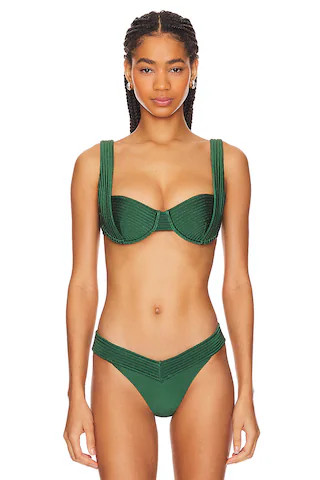 Rue Bikini Top in Pine | Revolve Clothing (Global)