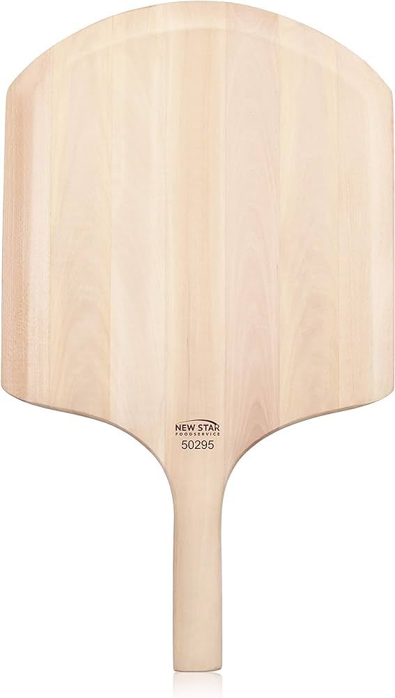 New Star Foodservice 50295 Restaurant-Grade Wooden Pizza Peel, 16" L x 14" W Plate, with 10" L Wo... | Amazon (US)