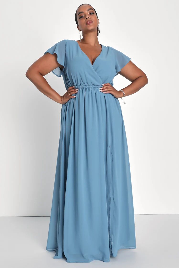 Lost in the Moment Slate Blue Maxi Dress | Lulus