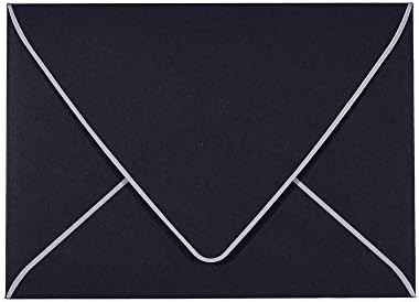 50 Pack, A7 Black Envelopes With Silver Border , Invitation 5 x 7 Envelopes - For 5x7 Cards| Self... | Amazon (US)