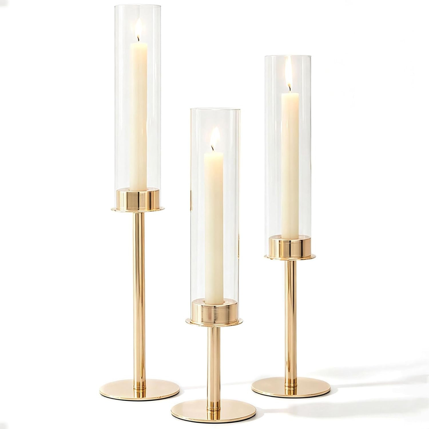 POKINE Gold Candle Holders Set of 3 for Taper Candle Holders | Amazon (US)