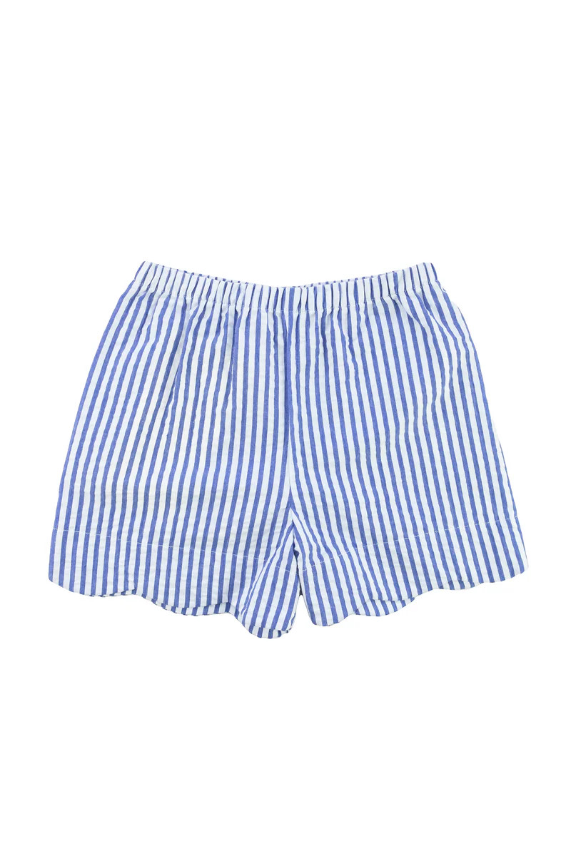 Seersucker Shorts With Scallop Hem | Florence Eiseman
