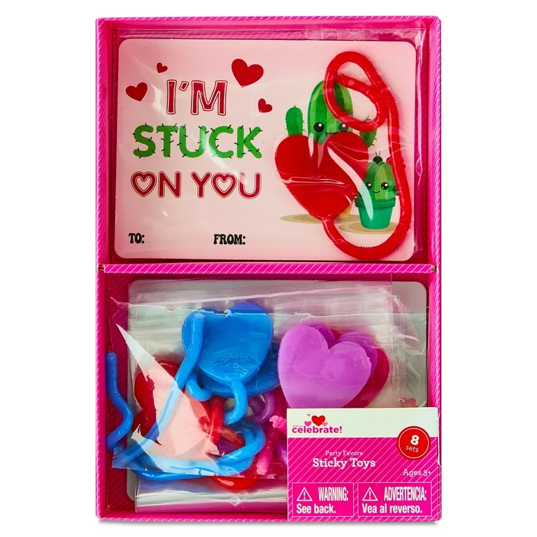 Sticky Toy Party Favors, Multicolor, 8 Count, Valentine's Day by Way To Celebrate | Walmart (US)