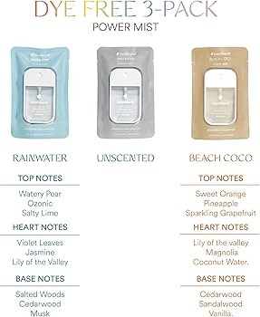 Touchland Power Mist Hydrating Hand Sanitizer Spray, DYE FREE 3-PACK (Rainwater, Unscented, Beach... | Amazon (US)