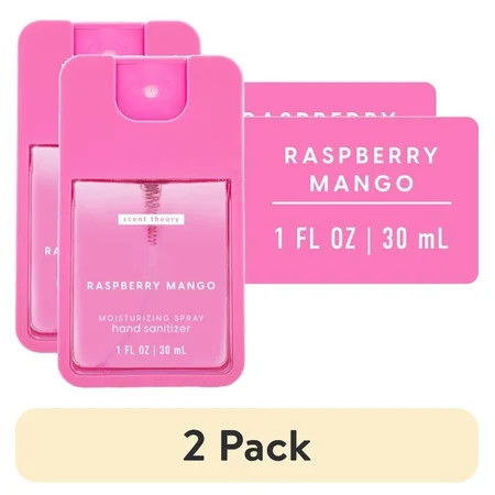 (2 pack) Scent Theory Hand Sanitizer Spray, Raspberry Mango, 1 fl oz | Walmart (US)