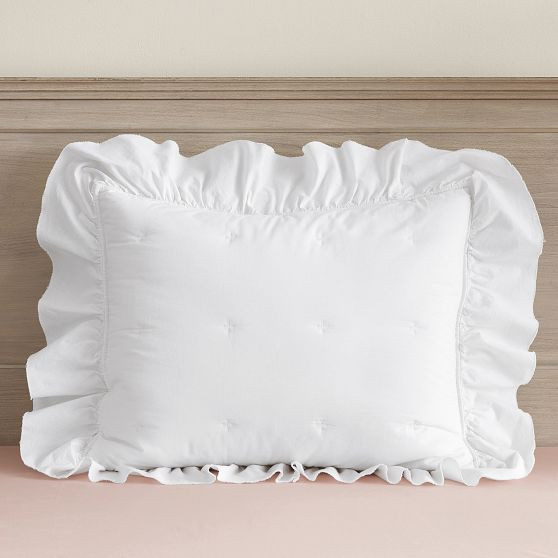 Washed Cotton Ruffle Comforter | Pottery Barn Teen