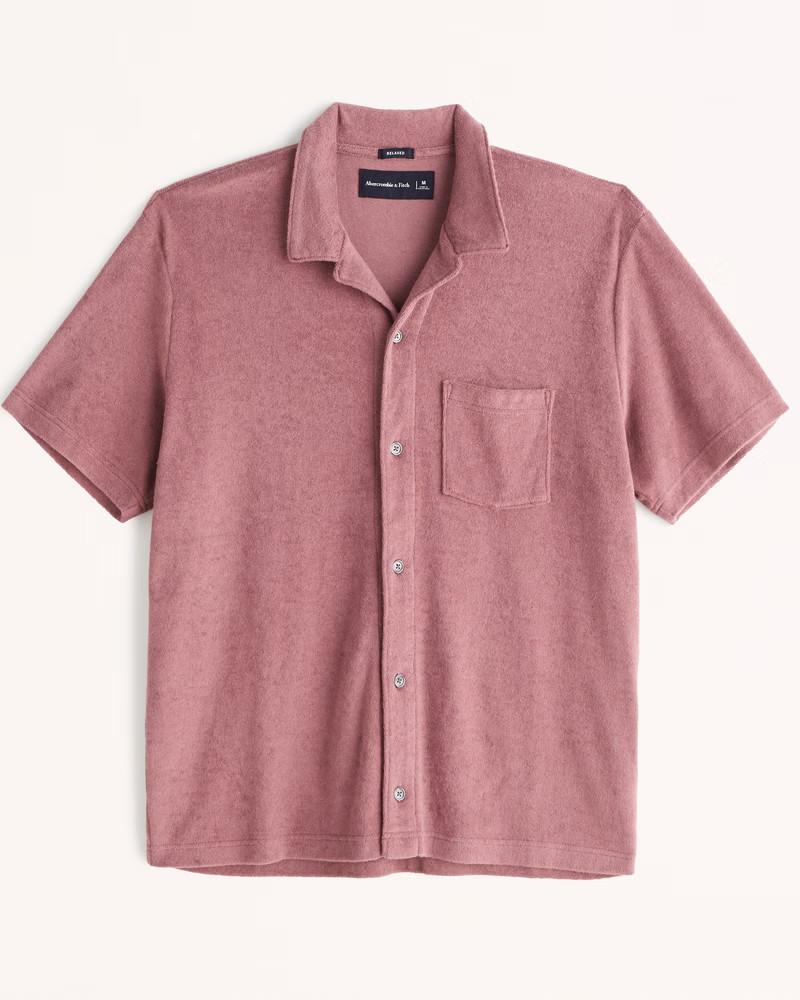 Towel Terry Button-Through Polo | Abercrombie & Fitch (US)