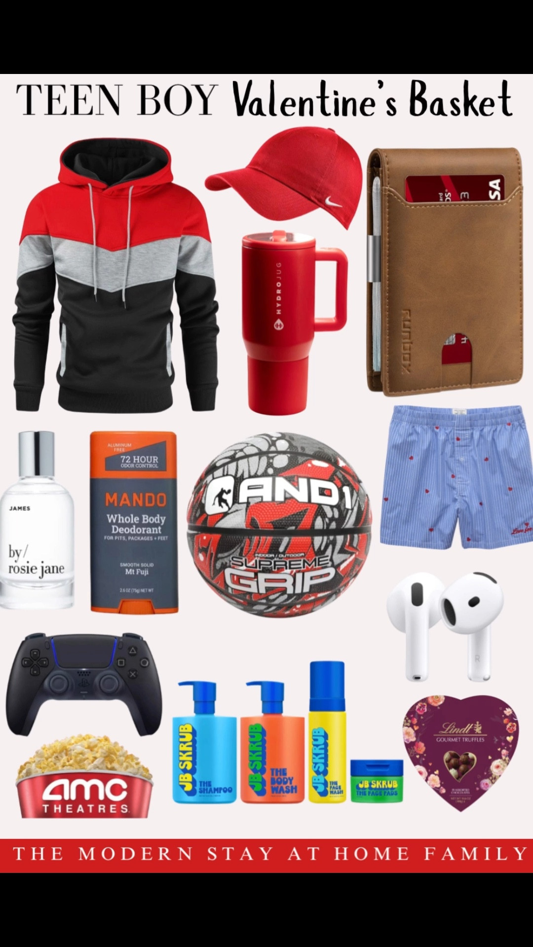 Teen + tween boy-approved Valentine’s Day basket ideas ❤️ 
#ad
These are fun and practical gifts boys actually want—from cozy hoodies and hats to AirPods, a gaming controller, sporty finds, self-care essentials, snacks, and everyday favorites. Perfect for teen and tween boys who are too cool for candy-only baskets but still love a thoughtful surprise. Everything is linked and easy to shop in one place.

valentines day basket for boys teen boy valentines tween boy valentines valentines gift ideas for boys gift ideas for teen boys gift ideas for tween boys boy basket stuffers teen boy gifts sports gifts for boys gaming gifts for boys ltk finds valentines shopping

#LTKKids #LTKValentine #LTKMens