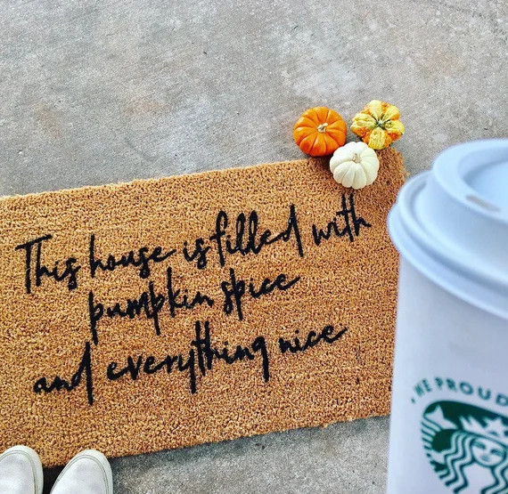 NEW* Pumpkin Spice Fall Doormat --Ships in 3-5 Days | Etsy (US)