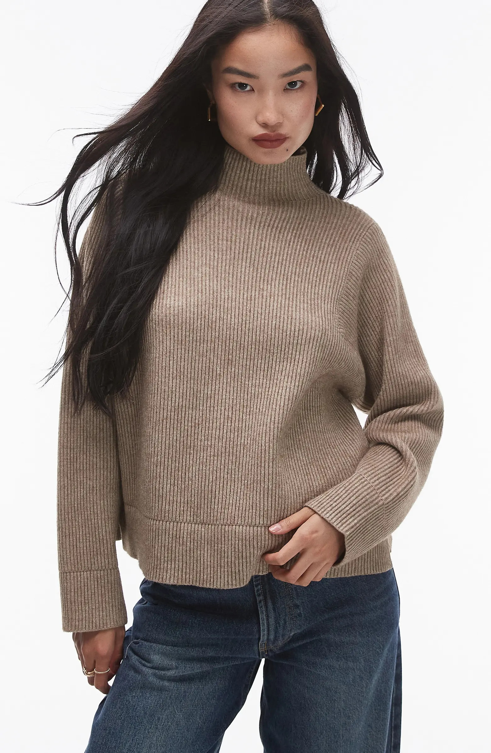 Funnel Neck Rib Sweater | Nordstrom