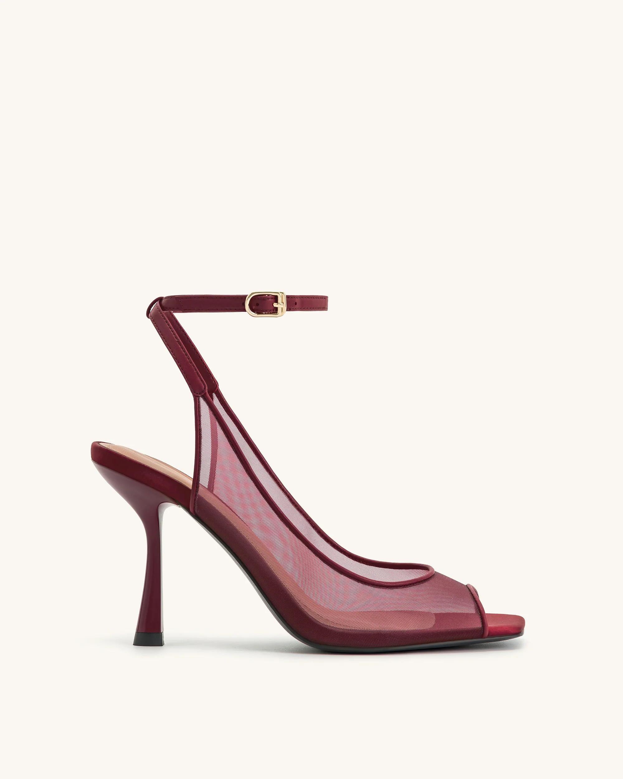 Serenity Open Toe Mesh Slingback Sandals - Burgundy | JW PEI US