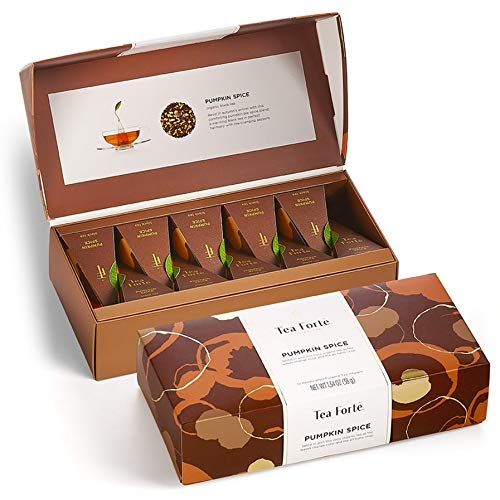 Amazon.com : Tea Forte Pumpkin Spice Organic Black Tea Petite Presentation Box Tea Samplers, 10 H... | Amazon (US)