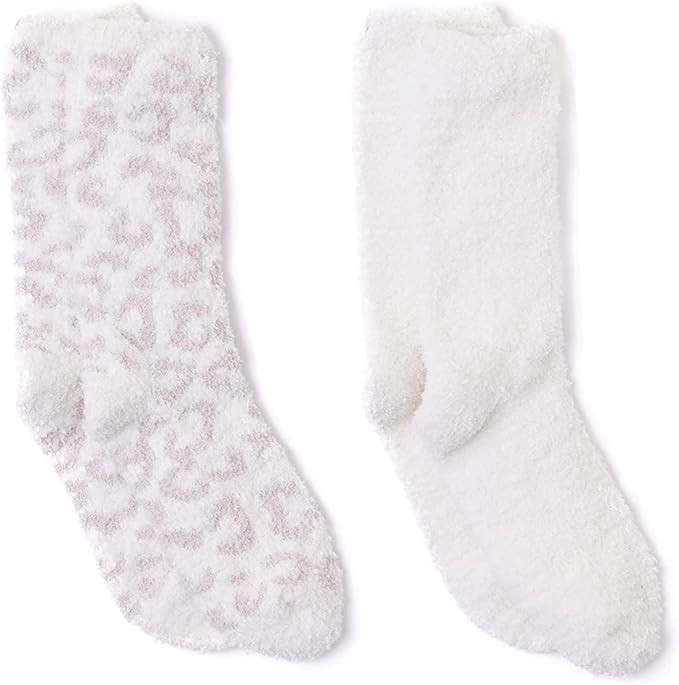 Barefoot Dreams CozyChic Women’s Barefoot in the Wild 2 Pair Sock Set-Crew Socks Plush Socks, L... | Amazon (US)