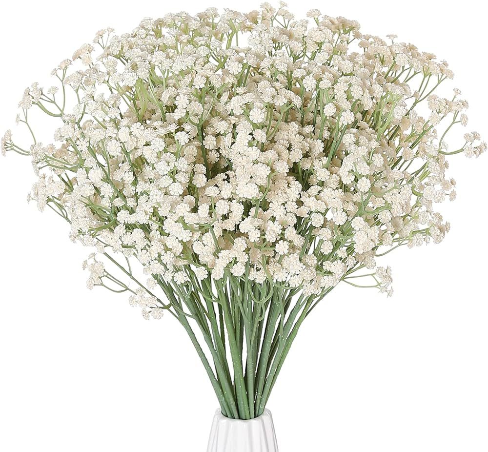 Duovlo 10pcs Babies Breath Flowers 23.6" Artificial Gypsophila Bouquets Real Touch Flowers for We... | Amazon (US)